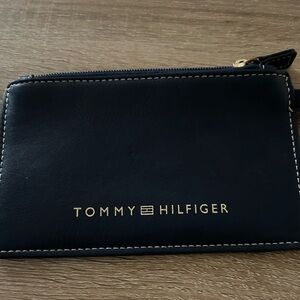 Tommy Hilfiger Wallet Coin Purse Navy Blue Wristlet Bag Gold Logo